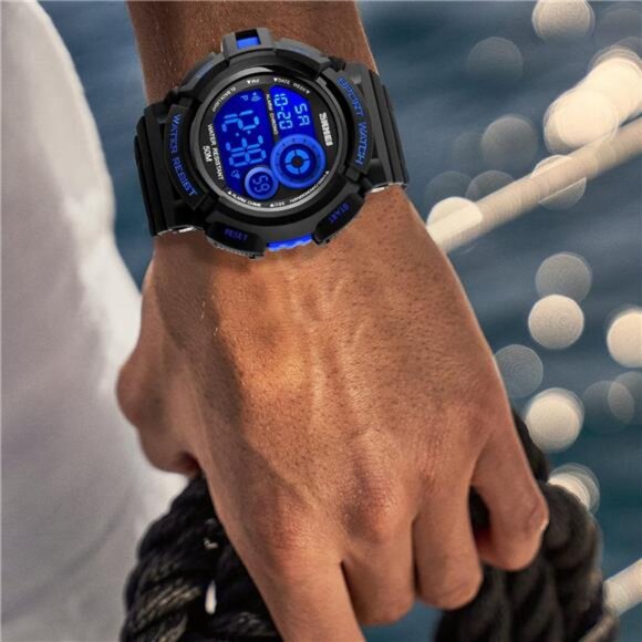 Mens Military Multifunction Digital Watches 50M Water Resistant Electronic - Picture 5 of 7